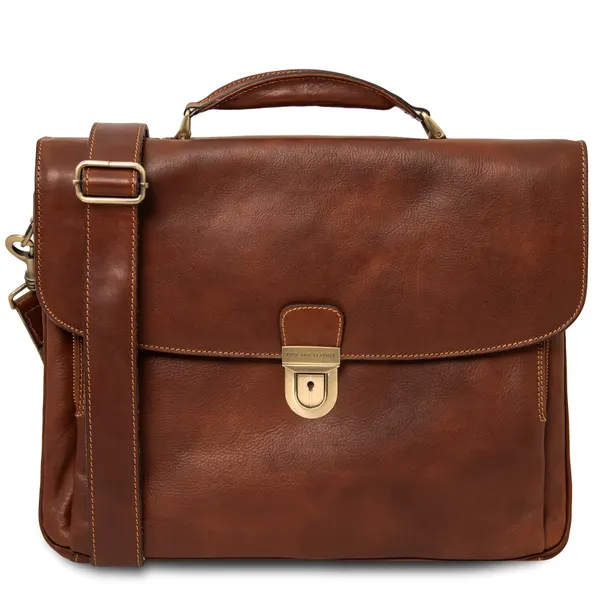 حقيبة مستندات متعددة الأقسام للكمبيوتر المحمول Alessandria Leather