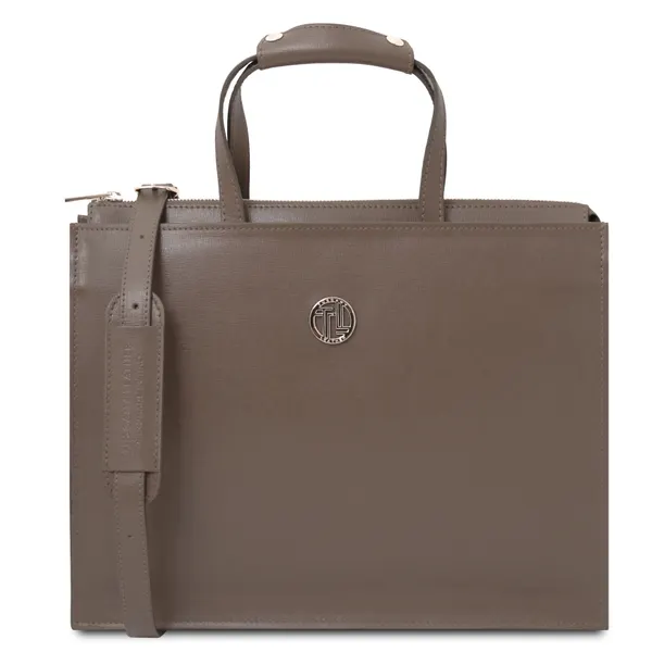 حقيبة مستندات Palermo Saffiano Leather بثلاثة أقسام للسيدات
