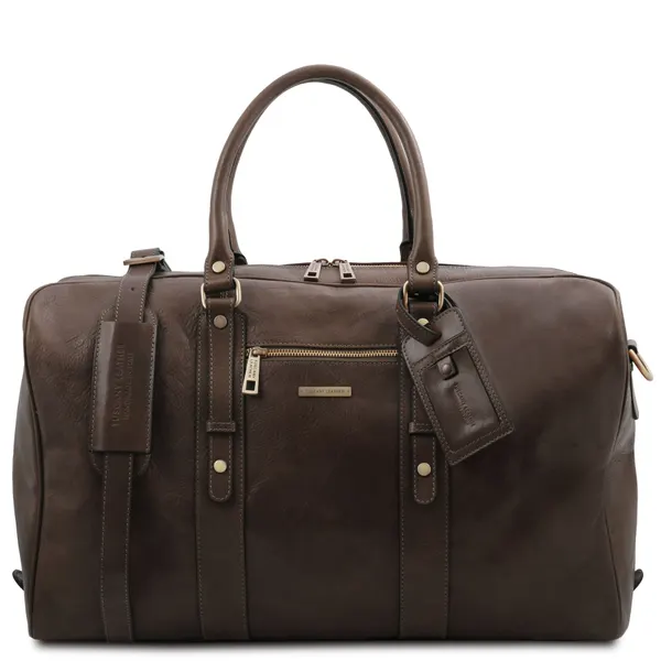 حقيبة السفر TL Voyager Leather مع جيب أمامي